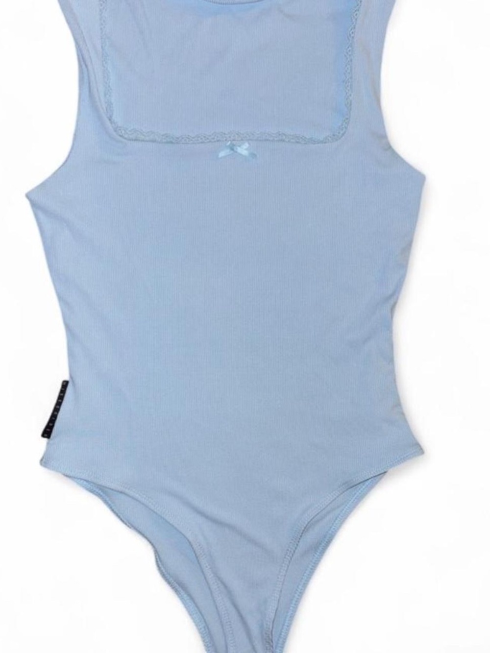 Missguided Blue Bow Detail Bodysuit | Size Large